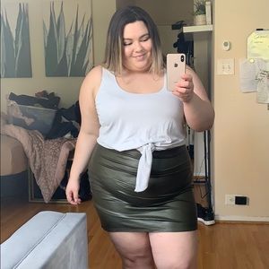 Latex- like mini skirt